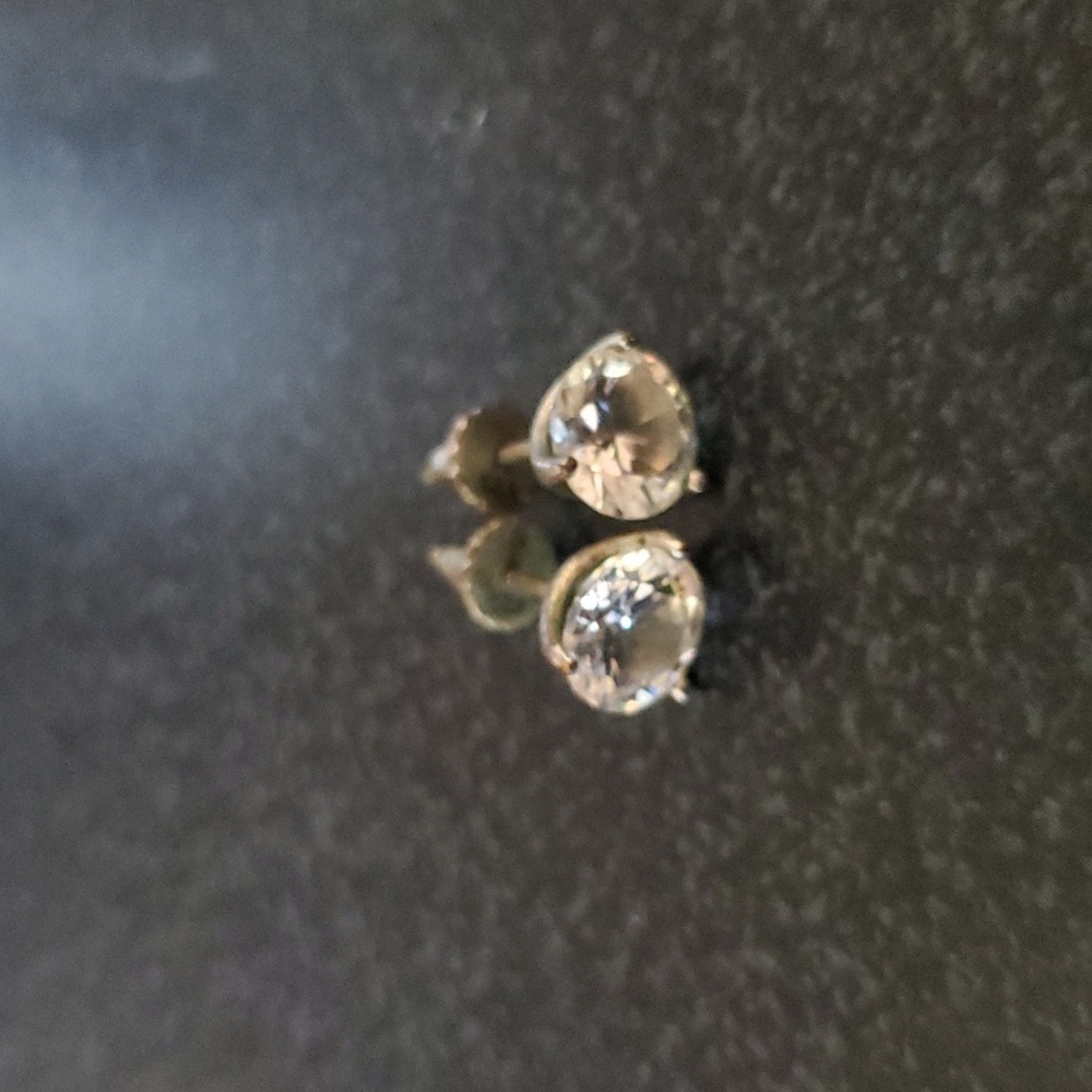 Sterling Silver CZ Earrings(Large CZ Stones)